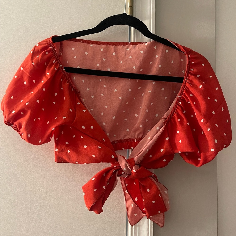 Heart crop blouse